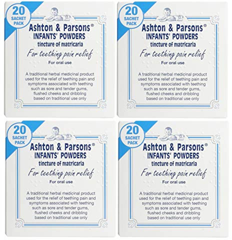 4 X Ashton and Parsons Teething Pain Relief Powders 20 Sachets Ashton & Parsons