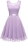 Berylove Femme Robe de Cocktail Courte Top Dentelle Jupe Mousseline Swing pour Bal Mariage BLP7005Lavender L