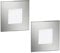 ledscom.de 2 Stück LED Treppenlicht/Wandeinbauleuchte FEX für innen und außen, eckig, edelstahl, 85 x 85mm, warmweiß