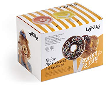 Lékué Eisformen in Form von Donut und Brezel, Silikon, schwarz, 4er-Set
