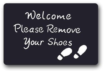ZMvise Flannel Carpet Custom Washable Door Mat Welcome Please Remove Your Shoes Indoor Outdoor Decor Rug Doormat 15.7x 23.6inch