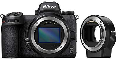Nikon Z 7II + bague d'adaptation FTZ, Appareil Photo Numérique Hybride Plein Format (45,7 MP, 4K/60p, rafale 10 i/s, stabilisation sur capteur 5 axes, double slots SD & XQD ou CFexpress)