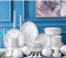 PlatoBelleza Moda Vajilla de porcelana 56 piezas Platos de cerámica Tazón de fuente Conjunto Hotel Hogar-A-28