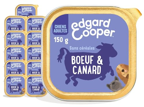 Edgard & Cooper Dog Food (Beef & Duck, 150g x 11), Grain Free, Fresh Meat and Quality Protein, Real Ingredients for Dogs, Hypoallergenic, No Added Sugars