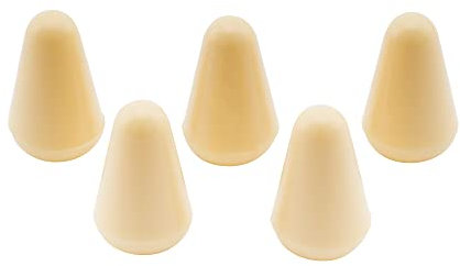 Musiclily Métrique 3,7mm Embouts Selecteur Plastique Interrupteur Bouton pour Switch 5 Positions Guitare électrique Strat, Crème (5 Pièces)