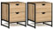 IDMarket - 2 Nachttische Detroit mit 2 Schubladen, Holz und Metall, Schwarz, Industriedesign
