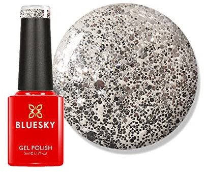 Bluesky Gel Nail Polish Mini 5ml, Aurora - KS1050, Silver | A shimmering metallic that shifts through the light like the sky it is named for. One bottle covers several manicures.