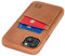 Dockem Genuine Leather Card Case for iPhone 14 Plus with Built-in Metal Plate for Magnetic Mounting, Stitched-on Wallet with 2 Holder Slots (Light Brown, M2GL)