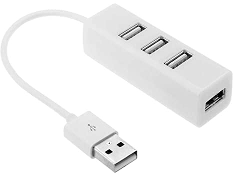 OcioDual Adaptateur Hub 4 Ports USB Type A 2.0 Repartiteur Blanc pour PC Laptop Ordinateurs Portables Multiprise Port Data Transfert de Donnees Portable 4in1