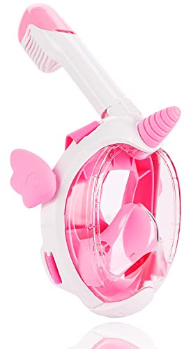 Snorkel Mask for Kids, Full Face Snorkeling Gear with180° Panoramic View, Snorkeling Set Anti-Fog Anti-Leak for Boys Girls