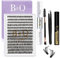B&Q Individual Eyelashes, 40D-0.07C-9–15 Mix, Individual Eyelashes for Beginners, Lash Clusters, Pack of 280 (40D-0.07C, 9–15 Mix)