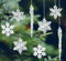 Weihnachtsdeko Eiszapfen Anhänger,12 Stück Acryl Schneeflocken Christbaumschmuck+12 Transparente Eiswürfel Acryl+10 m Kristall Linie,Klare Acryl Kristall Schneeflocken für Weihnachten Party Hochzeit
