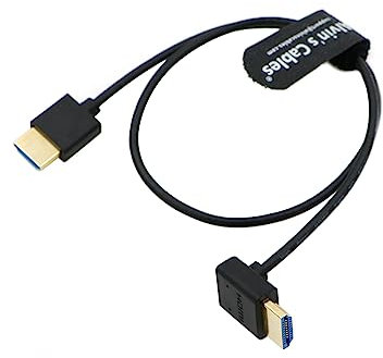 Alvin's Cables Cavo HDMI 8K 2.1 ad alta velocità per monitor Atomos Ninja V ad angolo retto verso il basso, cavo HDMI per fotocamere Z CAM E2, Sony FS5| FS7| A7S3, 50 cm