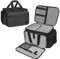 HOMFU DJ Cable File Bag Large Capacity DJ Cable Bag with Inner Detachable Divider and Padded DJ Gig Gear Bag Music Bag for Musician Accessories Travels Business Outdoor Grey