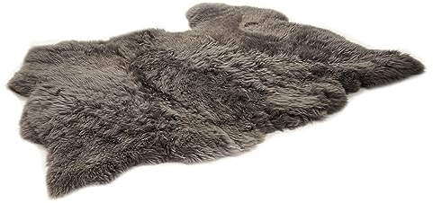 Cakla Lammfell Echt 150 cm x 110 cm, Genäht aus DREI Ledern - Lammfell Teppich - 100% Bio - Schaffell Echt - Dekofell - Schafsfell Felle