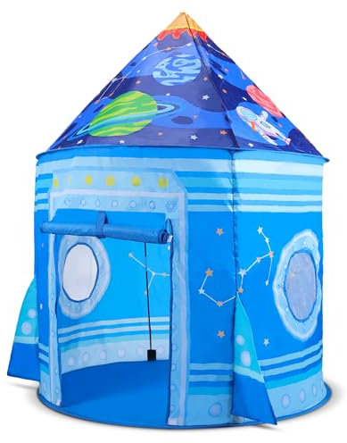 Opret Tienda Campaña Infantil, Carpa Infantil Plegable, Castillo Espacial Plegable, Regalo para Niños con Bolsa de Transporte para Interior y Exterior Adecuado Niños de 1 a 12 Años