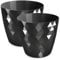 PECZEKO Pot de Fleurs Brillant, Pot de Fleurs en Plastique, Pot de Fleurs décoratif pour Grandes et Petites Fleurs, Lot de 2 Pots de Fleurs, Pots de Fleurs, Pots à Herbes, (2 pièces) Noir, ø 14 cm