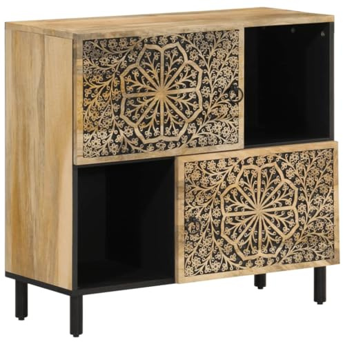vidaXL Beistellschrank 80x33x75 cm Massivholz Mango