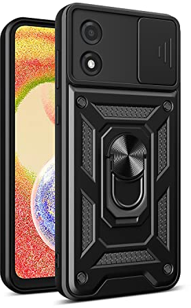 BEEJTUNY Coque pour Motorola Moto E13 avec Anneau 360°, Coque de Protection avec Cache Objectif, Étui de Protection Antichoc avec Support Magnétique. Noir