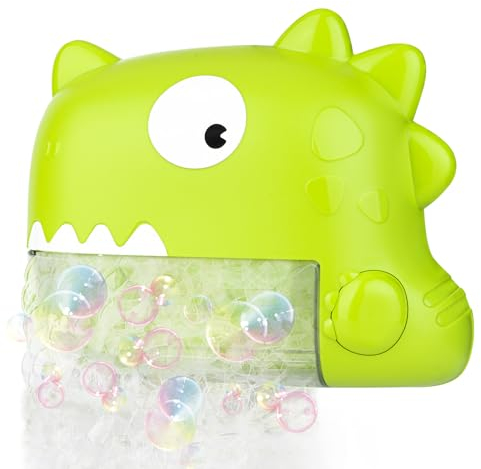 Jouet Bebe 1 an pour Bebe Dinosaure Jouet de Bain Machine à Bulles avec Musique 12 Chansons, Jouet de Bain Bébé à Partir de 1 2 3 4 Ans, Dinosaure pour Jeunes Enfants Cadeaux pour Jouets Cadeaux