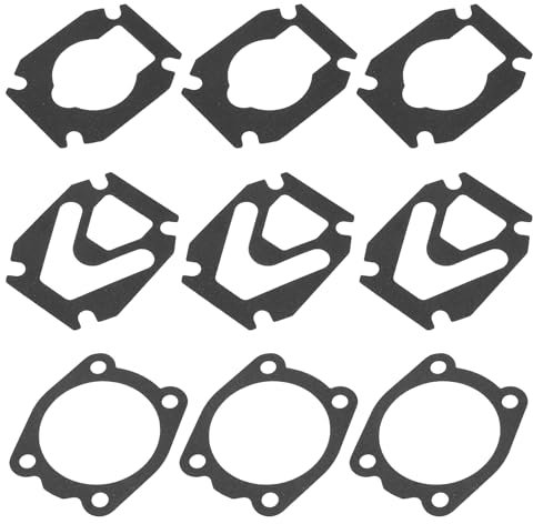 PATIKIL Pad Air Compressor Valve Plate Replacement Kit, 3 in 1 Air Compressor Cylinder Head Base Valve Plate Paper Sealing Gasket, Black (3 Set)