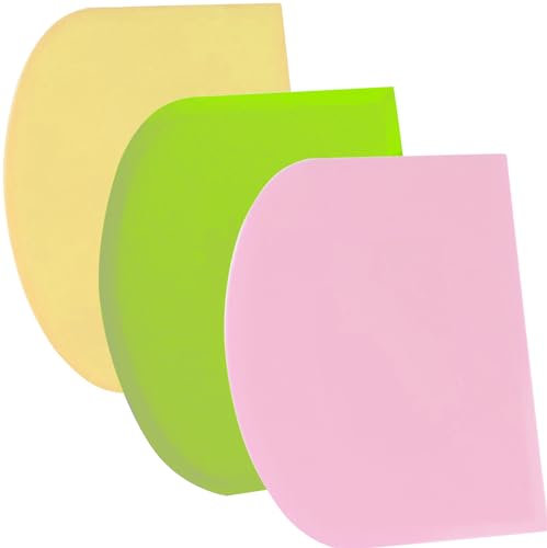 SURDOCA Corne Patisserie Coupe Pate Pain - 3P 7.1x4.9'' Antidérapante Plastique sans BPA Bord et Coin Tranchants Souple Racloir Coupe Pate Patisserie - Accessoires de Décoration Outils de Modelage