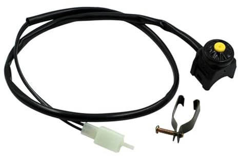 Dickly Interrupteur de Guidon de Moto 12V 7/8 Pouces, Accessoires modifiés, Interrupteur à Bouton-Poussoir pour ATV, Motos Tout-Terrain, Jaune