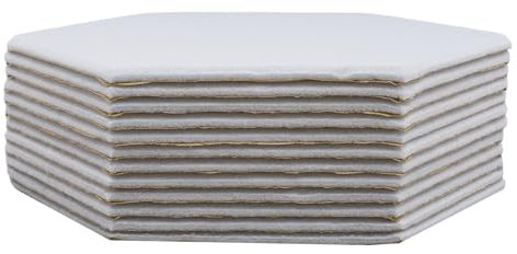 Akustikpaneele Sechseckig Schallabsorber 12 Stück Akustikpaneele Selbstklebend Polyester-Faser Hohe Dichte Schallabsorber Es eignet sich für Schlafzimmer Klavierzimmer und Aufnahmestudios (Weiß)