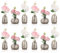 12 Pack Mini Glass Vase 3 Styles Small Flower Vase Glass Bud Vase Set for Table Decor Home Decor, Grey