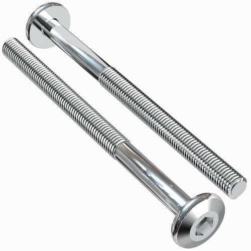 25 Pièces Tete de Vis Boulon Galvanisé M6x80 Vis Tete Plate Allen Six Pans Creux Entièrement Filetées Boulons Acier Meubles Cylindrique pour Meubles Lits Bébé D'enfants Chaises