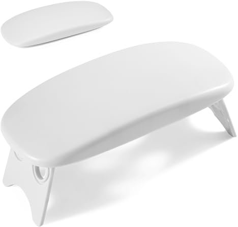 Huakaile Arm Rest for Nails Tech Gray, Foldable Manicure Hand Rest Stand Holder, Professional Nail Art Hand Pillow for Clients Table Desk Station Salon Supplies Accessories