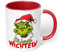 Lustige Kaffeetasse „Ich hasse Wichteln“ – witzige Grinch Figur Geschenkidee für Weihnachten - lustige Tasse - Keramik, ca. 330ml, Rot