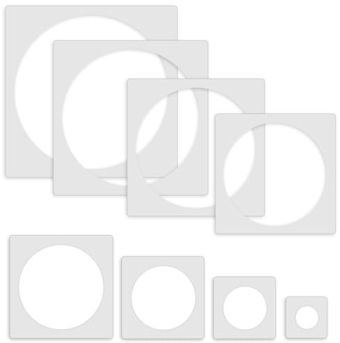 Giantree 8 Stück Kreis Schablone, 6-25cm Wiederverwendbare Kreisschablonen, Malschablonen Große Kreisschablone DIY Vorlagen Runde Schablone für Scrapbooking Holz Boden Wand Fliesen
