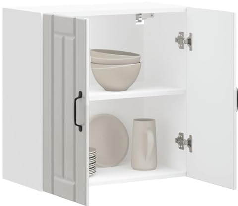 Myheimly Küchenschrank Küchenzeile,Küchenmöbel Einbauküche Schrank,Holzwerkstoff Schrank,Hochglanz-Weiß,wall Cabinet,60 x 31 x 60 cm