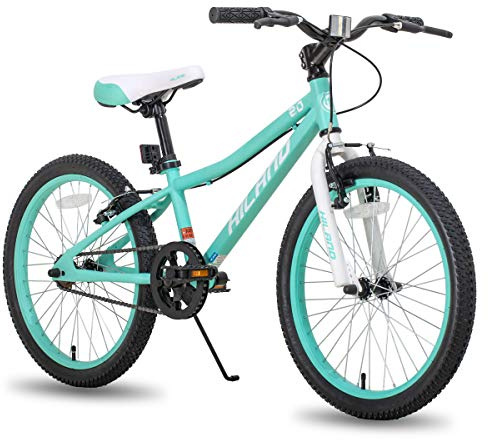 Hiland 20 Inch Kids Mountain Bike for Boys Girls, Kids Bicycles with Dual V brakes and Kickstand, Mint Green