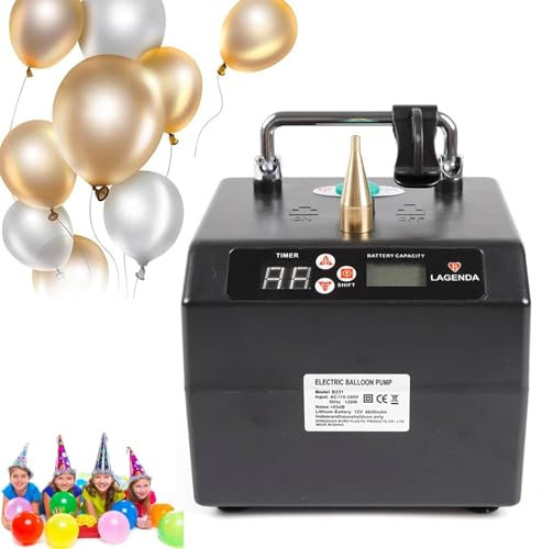 MTTXY Balloon Inflator, Portable Electric Balloon Pump, Automatic Modeling Balloon Inflator Electric Balloon Blower Pump with Timer Battery for Party Events Decoration