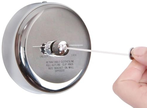 JHHSYU Retractable Clothesline 304 Stainless Steel Durable with Heavy Duty Adjustable Rope Shower Clothes Line for Outdoor and Indoor