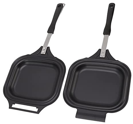 Pfannkuchenpfanne, Doppelseitige Eisenpfanntenpfanne für den Herd mit Sogar Heizungspfannkuchen -Hersteller für Omeletts, Burger, Pfannkuchen