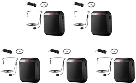 GNURBDILFO 5X Casque de Microphone Amplificateur de Voix Portable, Amplificateur de Voix Rechargeable pour Enseignants, Formation, Guide Touristique, Salle de Classe-B