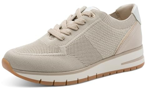 Marco Tozzi Damen Sneaker weiches Feel Me Wechselfußbett weiches Innenfutter Vegan Modern, beige (Dune Comb), 40 EU