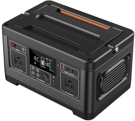 LZTET Centrale éLectrique Portable,Batterie De Secours Mobile Au Lithium pour L'ExtéRieur,avec Prise 220V Ca,pour Camping-Car,Aventures en Plein Air,Urgences(Color:Black)