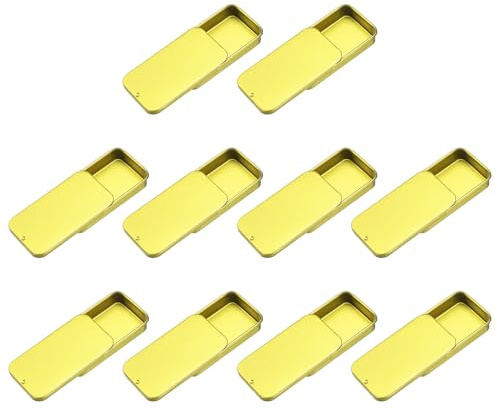 QUARKZMAN 10 Stück Schiebedose Metallboxen Mini Leere Metalldosen Mit Schiebedeckel 24x13x04 Rechteckige Aufbewahrungsboxen Für Lippenbalsam Feste Parfüms Kleinteile Gold