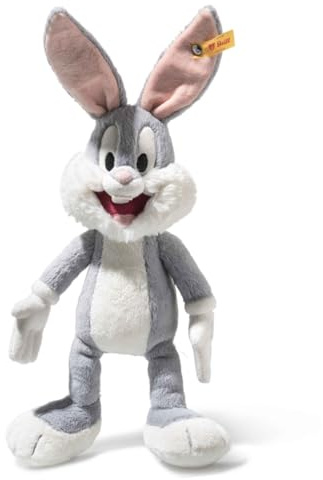 Steiff Kuscheltier Bugs Bunny, Süßes Stofftier, Kinder, Jungen & Mädchen, Friends, Plüschtier 32 cm, Grau, 024672