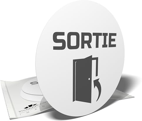 Adesivi per informazioni - uscita - Segnalazione del passaggio - Porta - 3 adesivi rotondi - 10 cm
