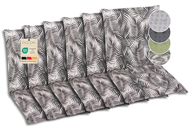 GO-DE Textil Bequeme und attraktive Polsterauflagen für Niederlehner-Gartenstühle (6er-Set, Palmy grau, Niederlehner)