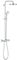 GROHE New Tempesta Cosmop. System Shower System with Thermostat for Wall Mounting Chrome 26302001