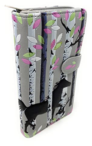 Shag Wear Forest Horse Geldbörse für Damen und Teenager, veganes Kunstleder, Grau, 17,8 cm, Waldpferd, Grau, Large, Modern