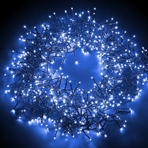 NETTA Christmas Tree Cluster Lights 480 LED - 8 Hours On Timer, 8 Light Modes, Plug in, Waterproof Indoor & Outdoor Use – 480 LED / 6m Lit Length, Cool White