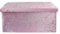 DANIEL JAMES Housewares Large 2 Seater Crushed Velvet Foldable Ottoman Storage Box Double Bed Foot Stool (Pink)