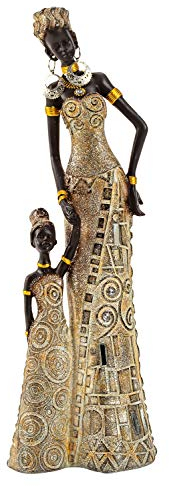 Lifestyle & More Moderne Skulptur Dekofigur Frau Afrikanerin Gold/braun Höhe 31 cm